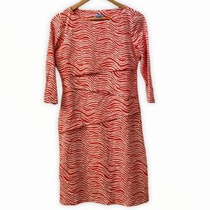J. McLaughlin Nicola Orange & White Tiger Dress